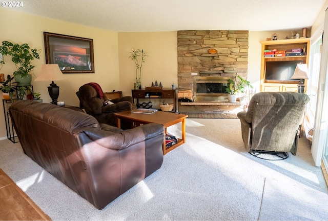 living room featuring a fireplace and wood-type flooring