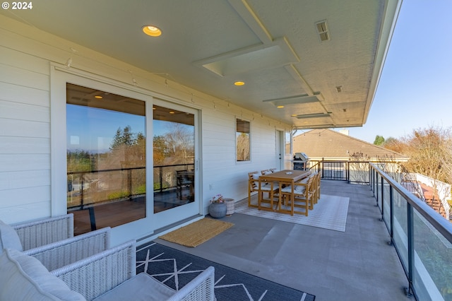 view of patio featuring area for grilling