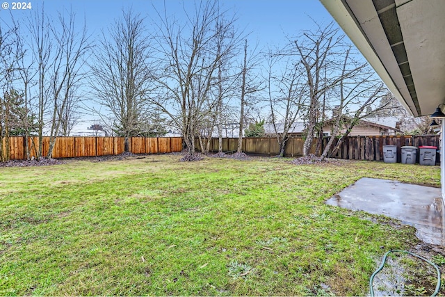 view of yard with a patio