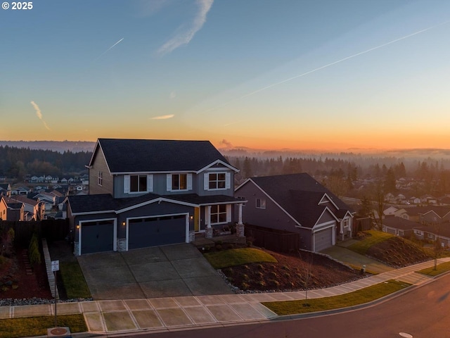 view of property with a garage