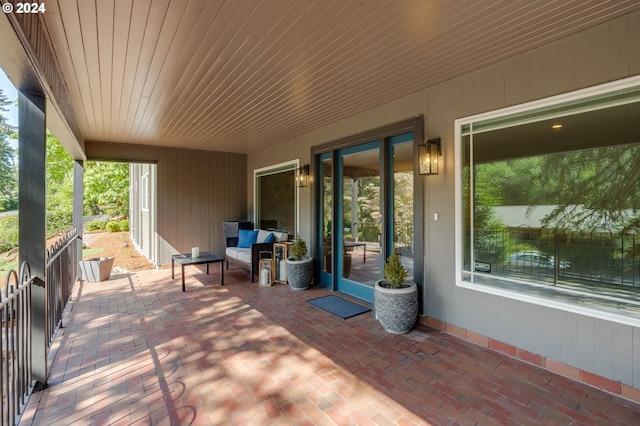 view of patio with a balcony