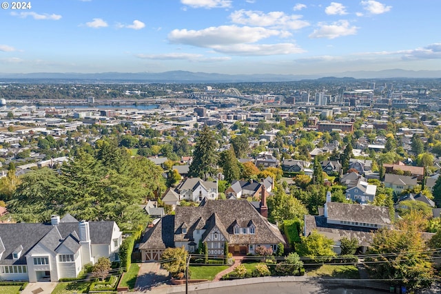 2868 NW Cumberland Rd, Portland, OR 97210 - aerial view of residential area with a mountain backdrop