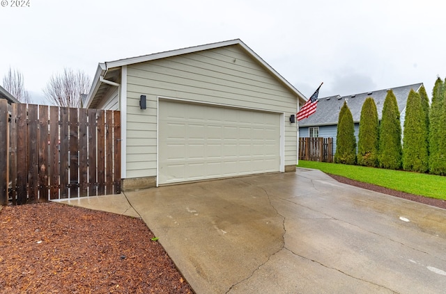 view of garage