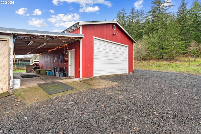 view of garage