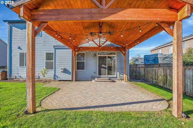 view of patio / terrace with ceiling fan