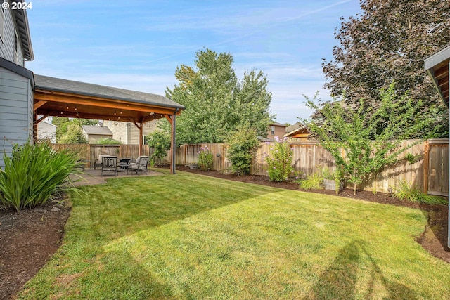 view of yard with a patio area