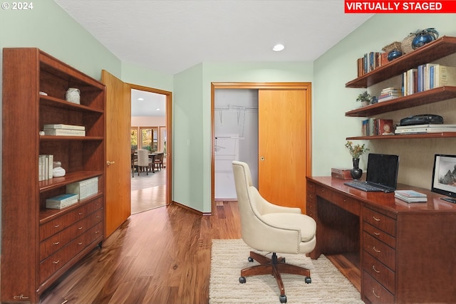 office featuring dark hardwood / wood-style floors