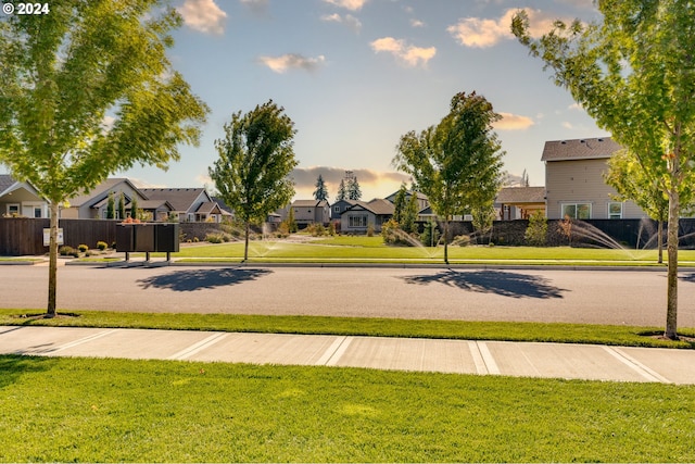 view of home's community with a lawn