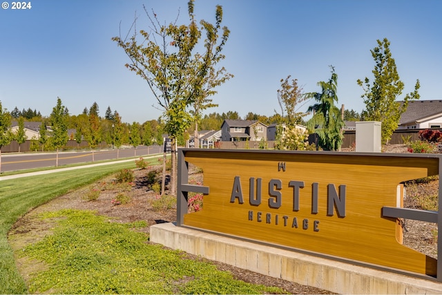 view of community sign