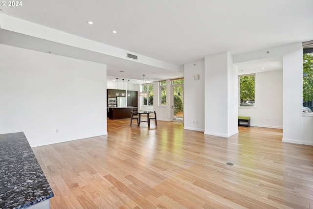 living room featuring light hardwood / wood-style flooring