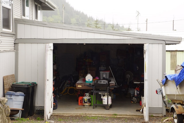 view of garage