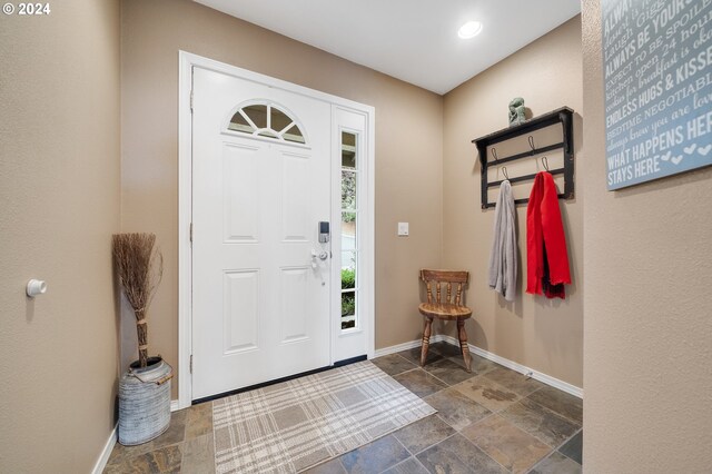 view of tiled entrance foyer