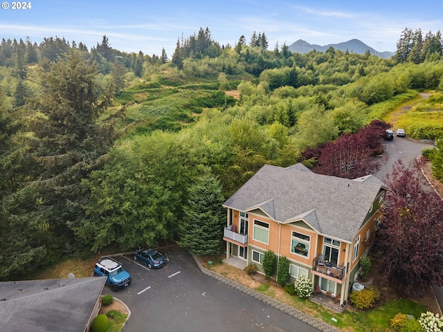 aerial view featuring a mountain view