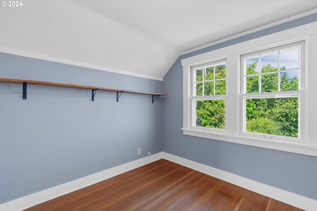 bonus room with vaulted ceiling and hardwood / wood-style floors