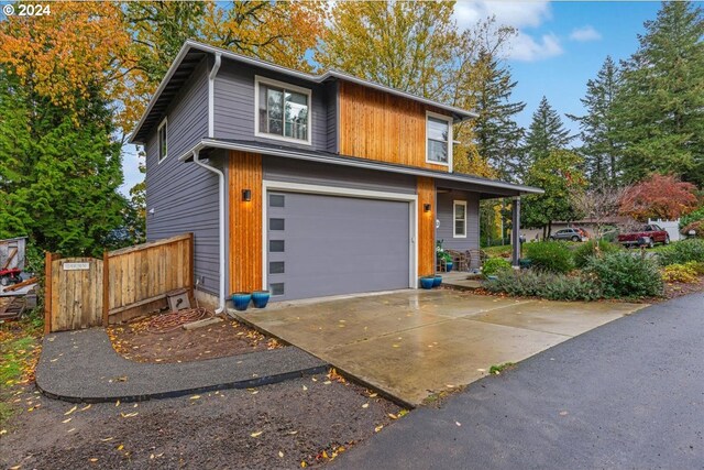 view of front of home with a garage