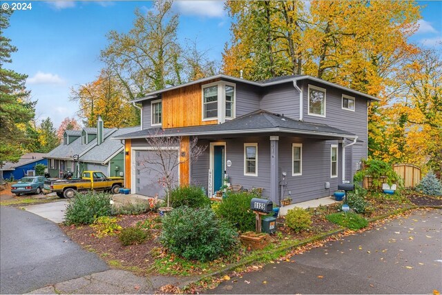 view of front of home featuring a garage