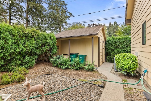 view of outbuilding with a garage