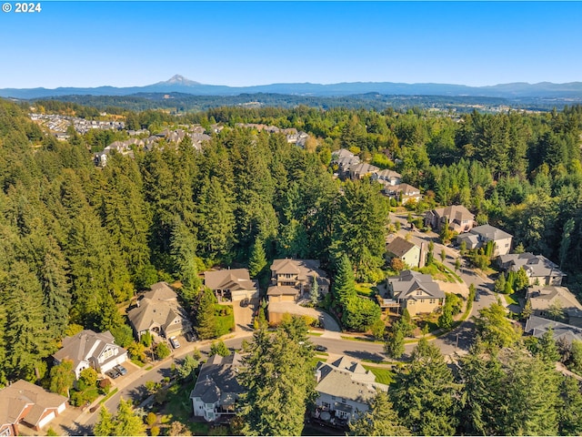 aerial view featuring a mountain view