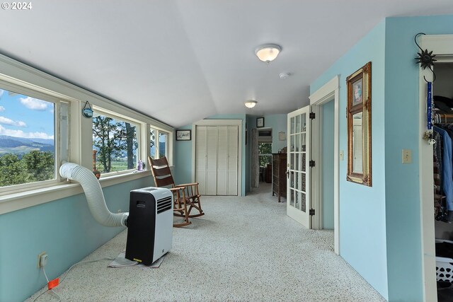 interior space featuring lofted ceiling