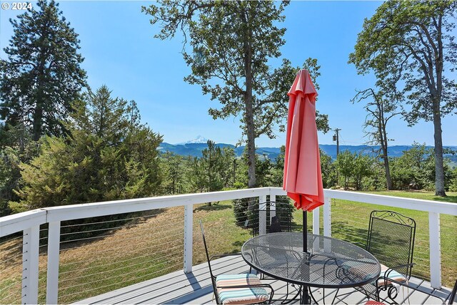 balcony with a mountain view