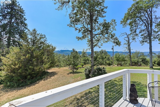 exterior space featuring a mountain view