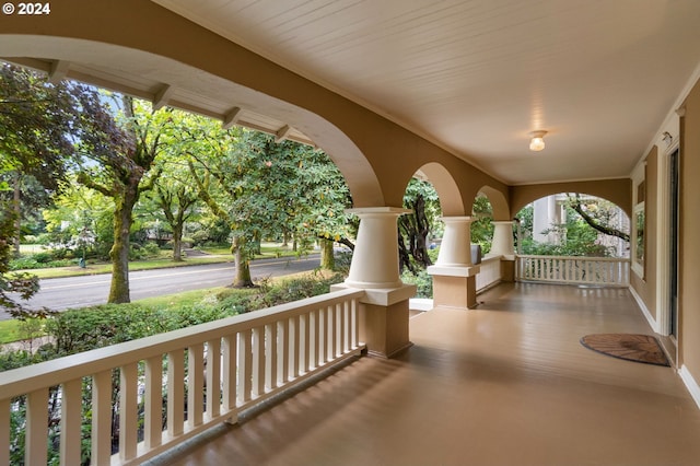 exterior space with a porch