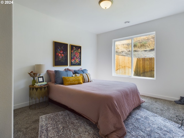 bedroom with carpet