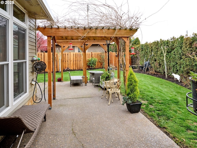 view of patio / terrace with a pergola