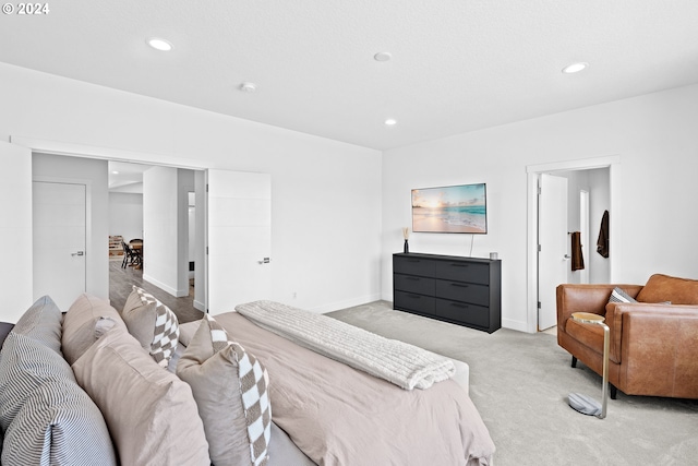 living room featuring light colored carpet