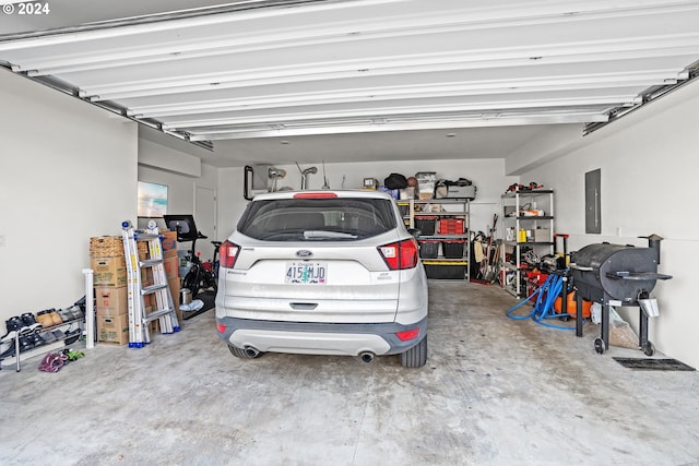 garage with electric panel