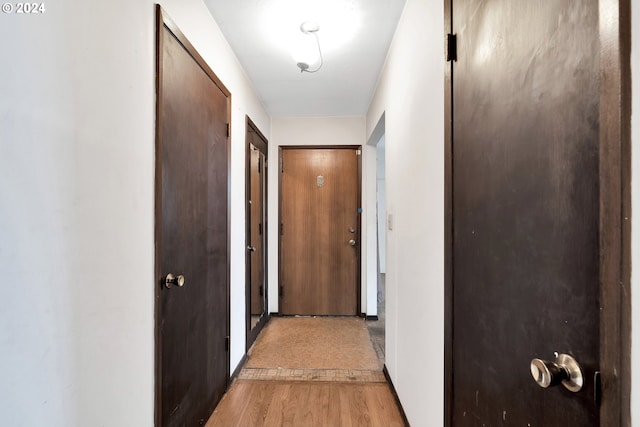 hall featuring light hardwood / wood-style floors