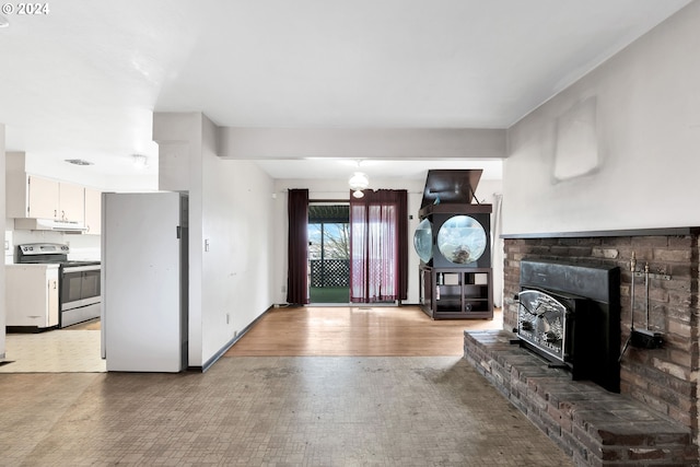 living room with light hardwood / wood-style floors