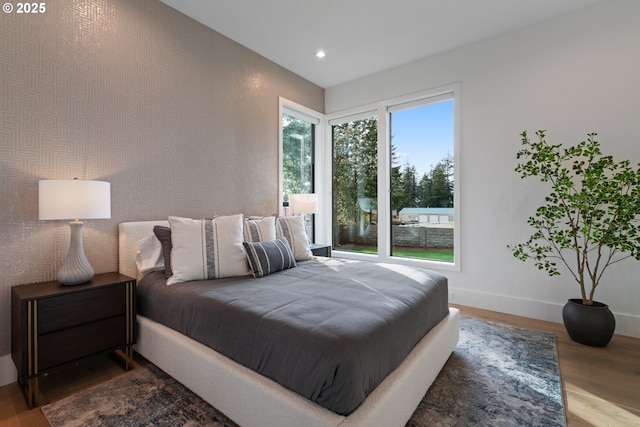 bedroom featuring hardwood / wood-style flooring