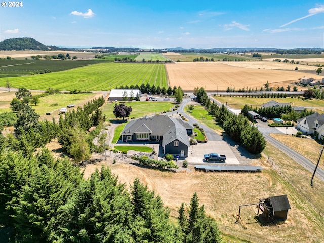 bird's eye view with a rural view