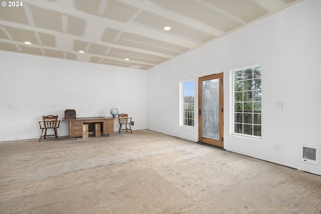 interior space featuring visible vents and recessed lighting