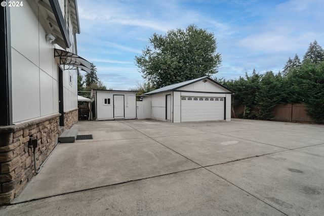 view of garage