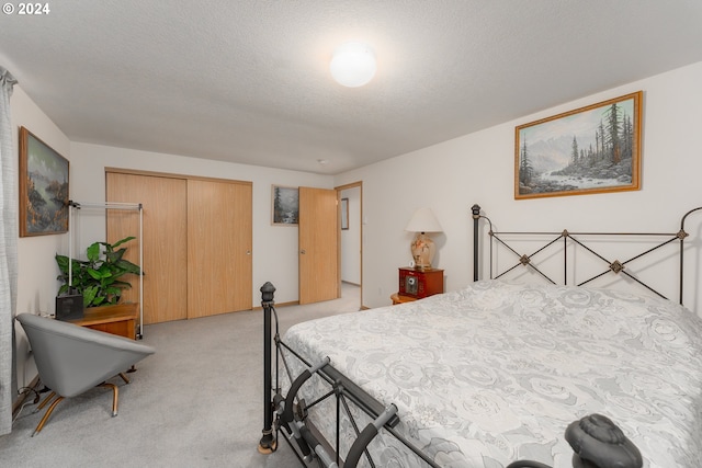 681 Hamlin Dr, Canyonville, OR 97417 - bedroom with light colored carpet, a closet, and a textured ceiling