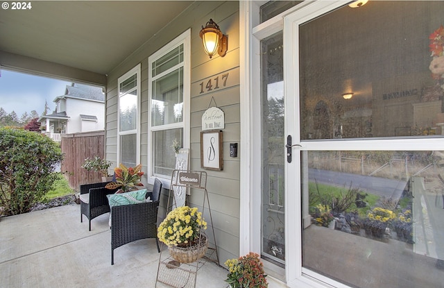 exterior space with covered porch