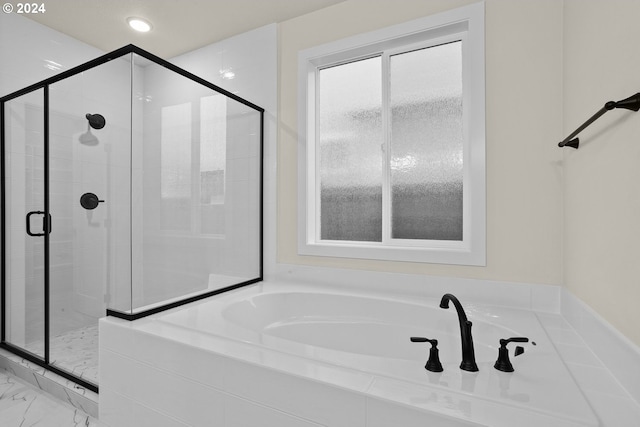 bathroom with independent shower and bath