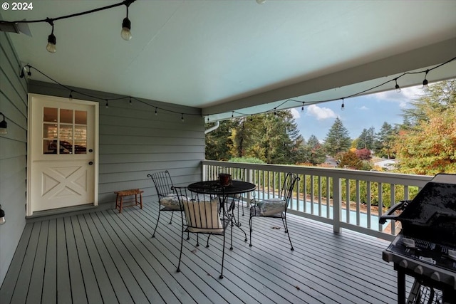 deck with area for grilling
