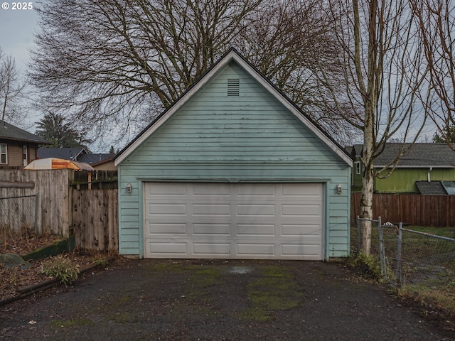 view of garage