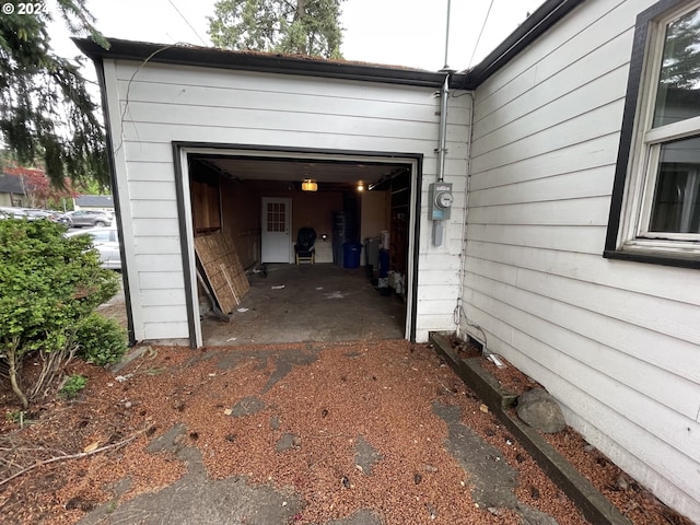 view of garage