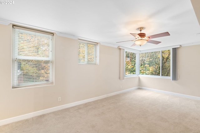 1205 SW Cardinell Dr Unit 802, Portland, OR 97201 - unfurnished room featuring ceiling fan, carpet flooring, and ornamental molding
