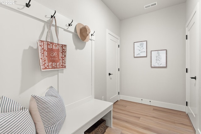 mudroom featuring light hardwood / wood-style flooring