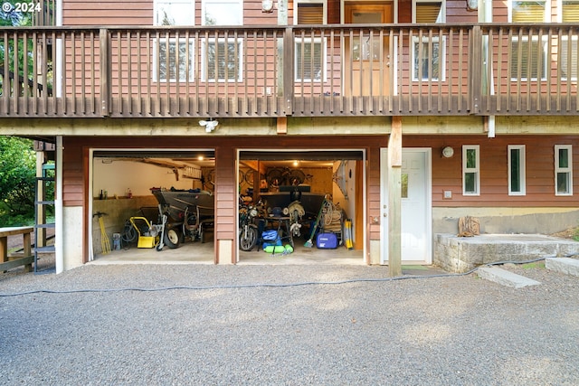 view of garage