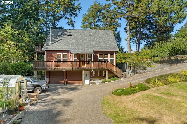 view of front of house with a deck