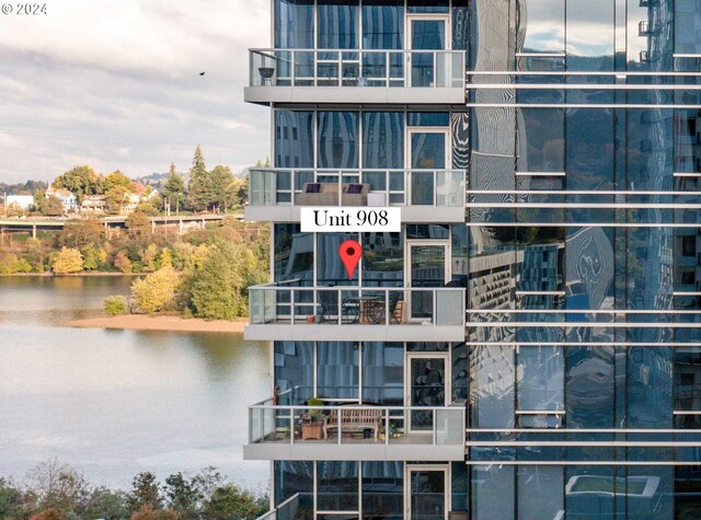 view of property featuring a water view