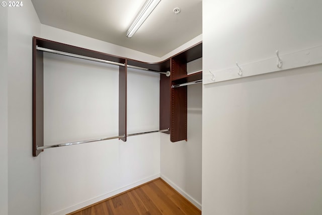 walk in closet featuring hardwood / wood-style floors