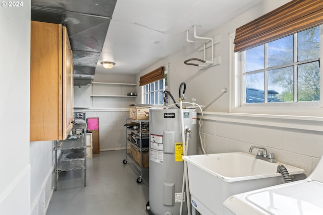 utility room with water heater