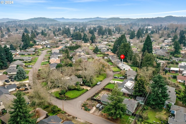 aerial view featuring a mountain view